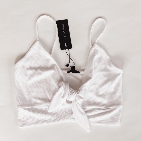 Dynamite Tops - NWT White Tie Cropped Cami